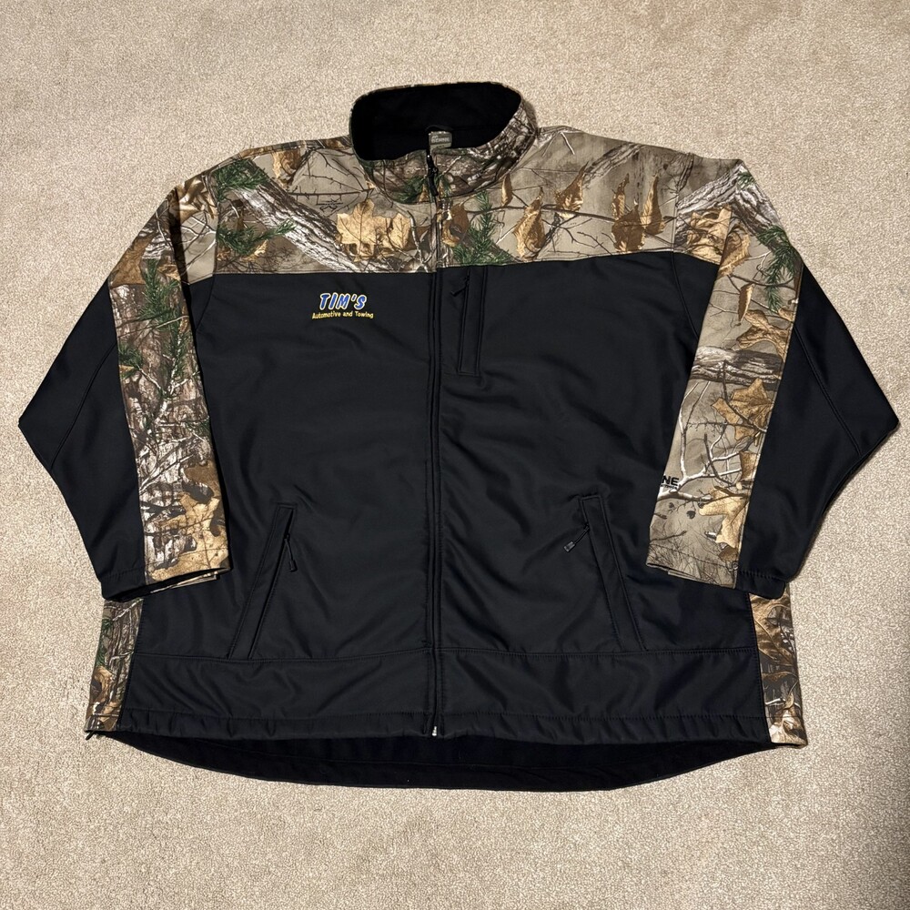 Berne Real Tree Camo Jacket Mens 4XL Black Softshell Hunting Outdoor Branded